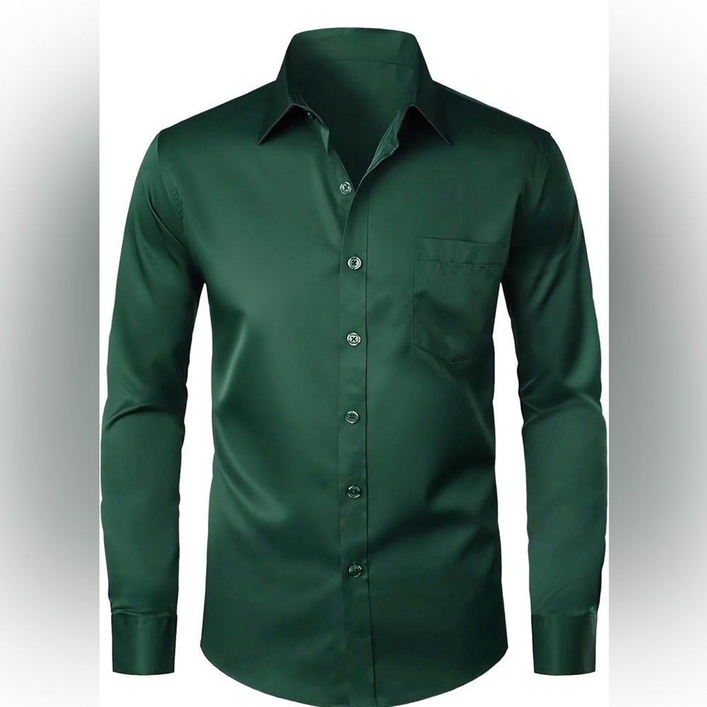 Amazon NWT Unopened Men's Button Down Deep Green Dress Shirt St Patrick’s Day